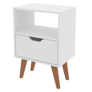 Mesa de noche 1 puerta 54x36x25.8cm Essen blanco Muebles 2020