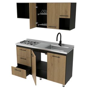 Cocina integral Serra 150cm wengue/firenze derecha 5 puertas Moduofi