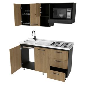 Cocina integral Serra 150cm wengue/firenze izquierda 5 puertas Moduofi