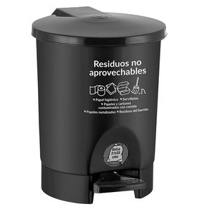 Basurero pedal plástico negro 4.5L Vanyplas