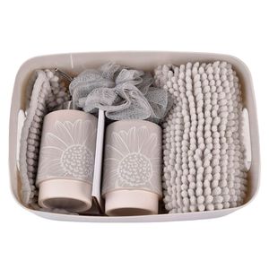 Set de baño cerámica x4piezas gris Cotidiana