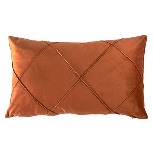 Cojín velvet 30x50cm drapeado terracota Wamsutta