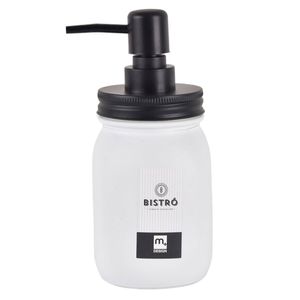 Dispensador vidrio Bistró 19x7.6cm blanco Cotidiana
