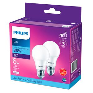 Bombillo Led luz fría x2und. Philips