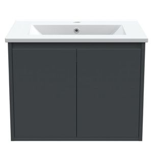 Mueble vanitorio flotante con lavamanos Amelie dark grey 46x60x46cm Stretto