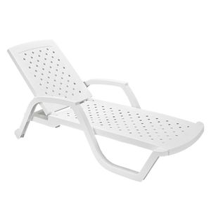 Cama asoleadora Arrecife blanco plástico 188x69x46.7 cm Rimax