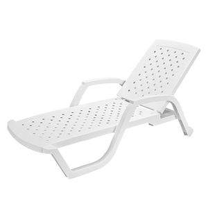 Cama asoleadora Arrecife blanco plástico 188x69x46.7 cm Rimax