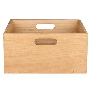 Caja organizadora madera asas bajo natural Hacks&Racks