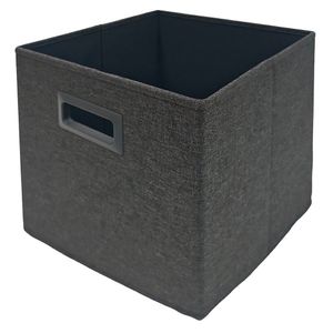 Canasto plegable alto textil grafito 30x30x30cm Hacks&Racks