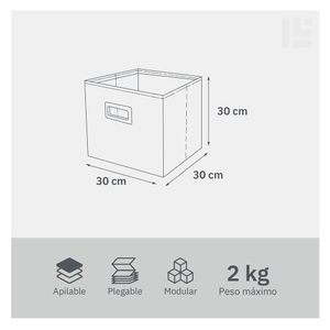 Canasto plegable alto textil melange 30x30x30cm Hacks&Racks