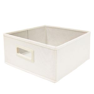 Canasto plegable bajo textil crema 15x30x30cm Hacks&Racks
