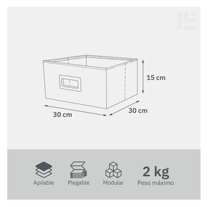 Canasto plegable bajo textil melange 15x30x30cm Hacks&Racks