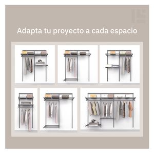 Kit sistema modular metálico simple grafito Hacks&Racks