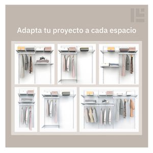 Kit sistema modular metálico doble blanco Hacks&Racks