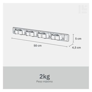 Organizador pared productos limpieza 50cm gris Hacks&Racks