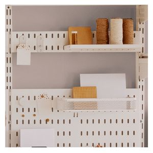 Bandeja malla metal tablero 4.5x25x10cm blanco Hacks&Racks