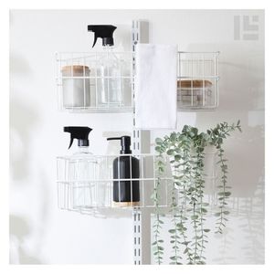 Canasto metal riel alto blanco Hacks&Racks