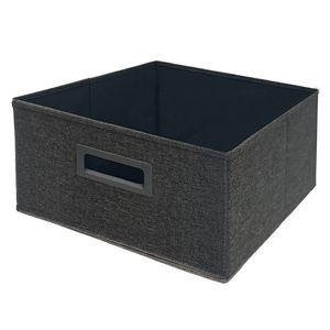 Canasto plegable bajo textil grafito 15x30x30cm Hacks&Racks