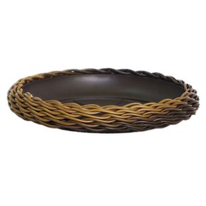 Plato tejido fibra natural 17 cm café Fercon