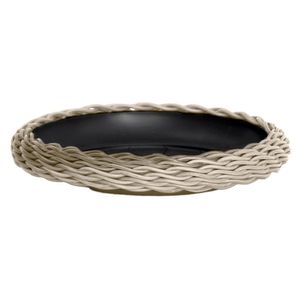Plato tejido fibra natural 23 cm gris claro Fercon