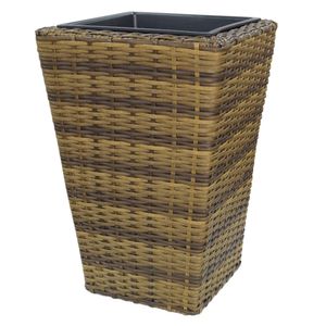 Maceta tejida fibra natural 65x30x30 cm Yocoto café Fercon