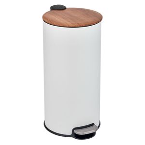 Basurero pedal metálico/bambú 27L Cotidiana