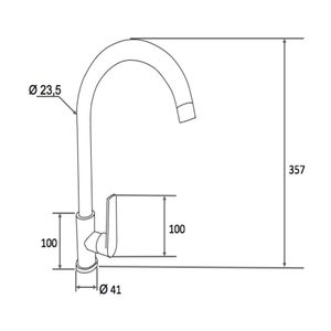 Grifería lavaplatos sencilla Tucsia cromo Plumber