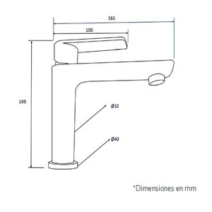 Grifería lavamanos Tucsia bajo cromo Plumber