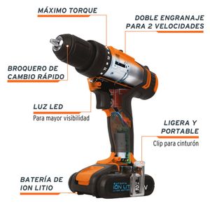 Taladro inalámbrico 1/2'' 20V Truper