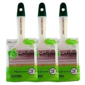 Brocha 3'' punta verde 3 un. Caribe