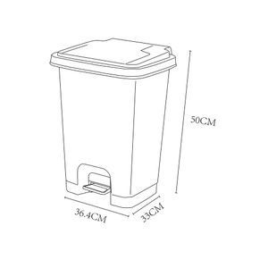 Basurero pedal frontal blanco 25L M+Design